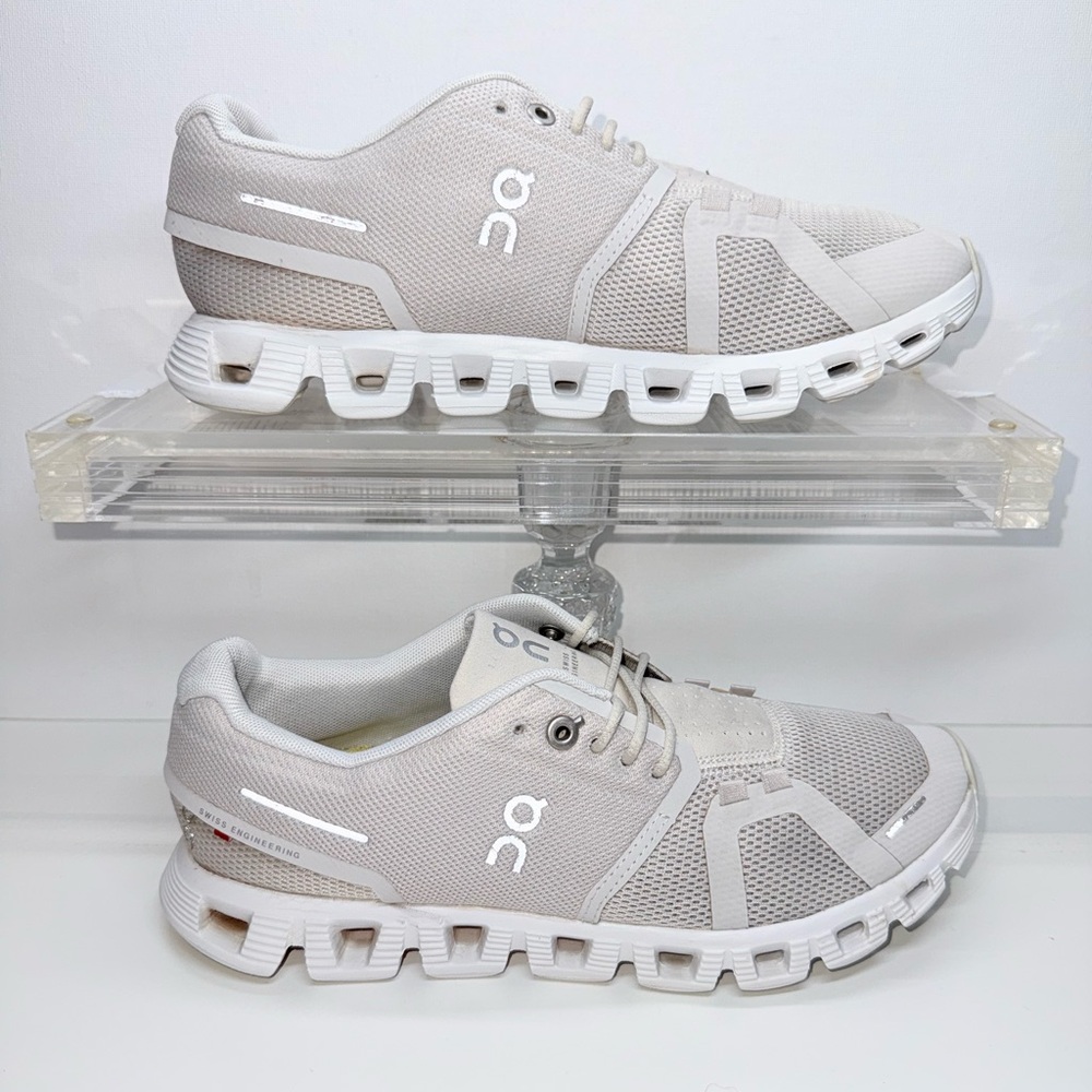 On Running Women's Athletic Sneakers in Light Beige/White